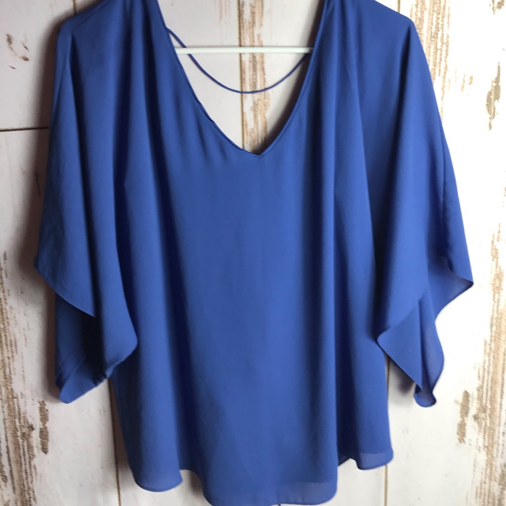 White House black market blue blouse